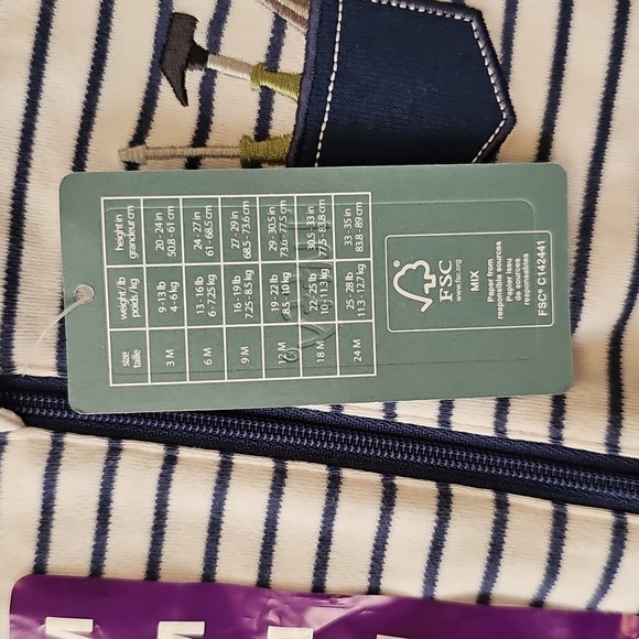 NWT Tuffy Striped Pocket Of Tools Footed Sleeper, 24 Months - Picture 5 of 7